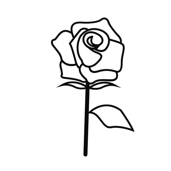 600x600 Thin Line Rose Icon Art Print