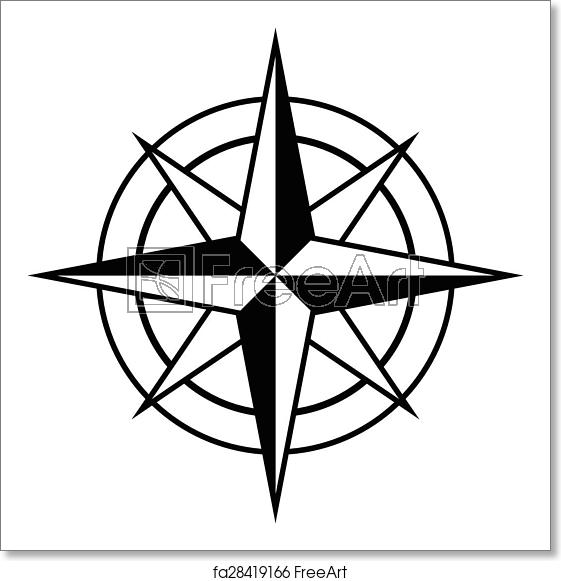 561x581 Free Art Print Of Antique Style Compass Rose Icon Antique Style