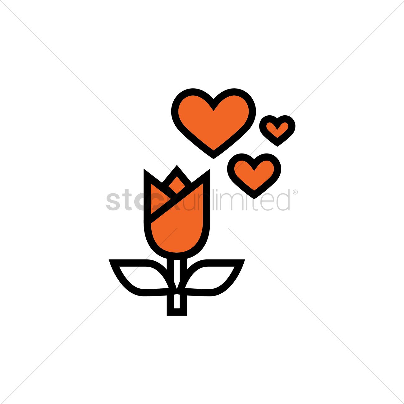 1300x1300 Rose Icon With Heart Vector Image