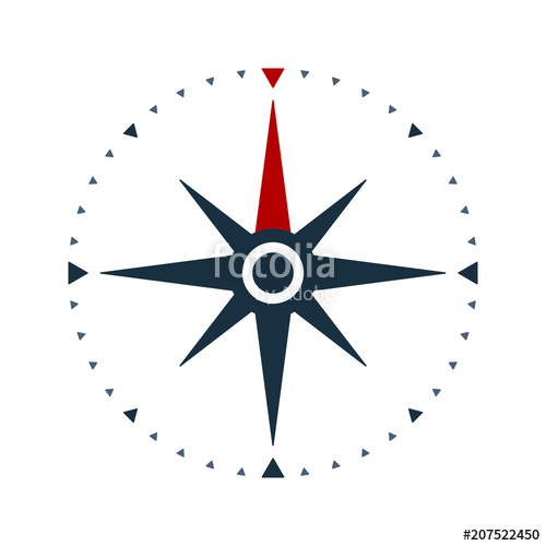 500x500 Compass Rose Icon, Wind Rose And Navigation Symbol Stock Image