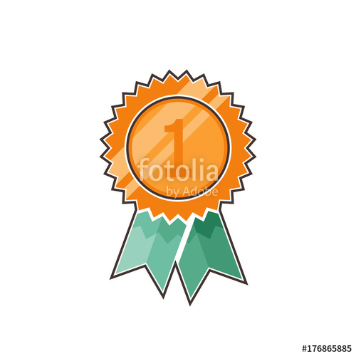 500x500 Rosette Icon, Colorful Design, Vector Illustration Stock Image