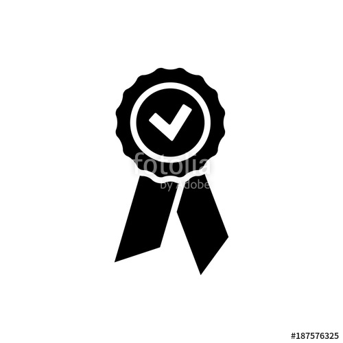 500x500 Approved Or Certified Medal Icon In A Flat Design Rosette Icon