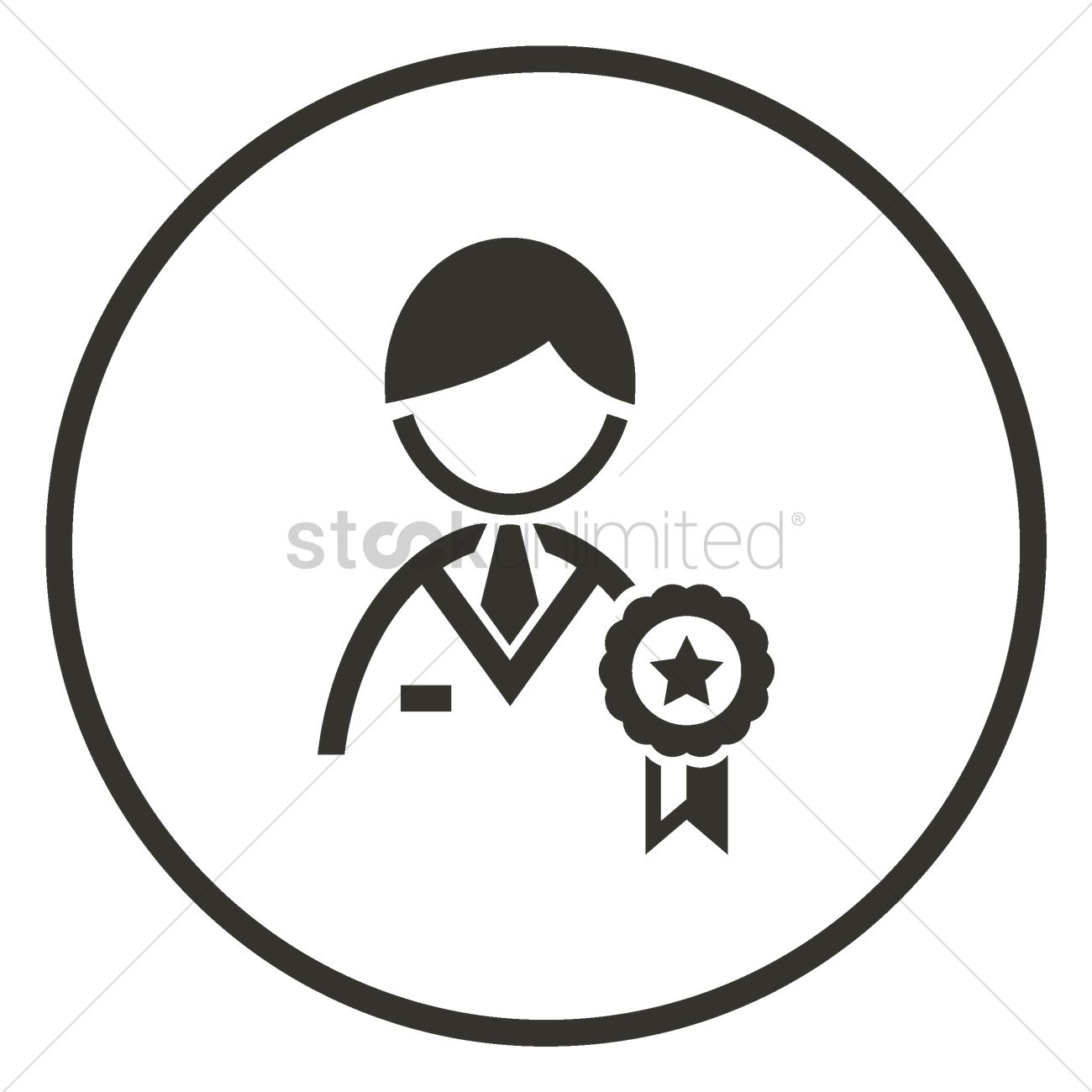 1300x1300 Businessman With Rosette Icon Vector Image
