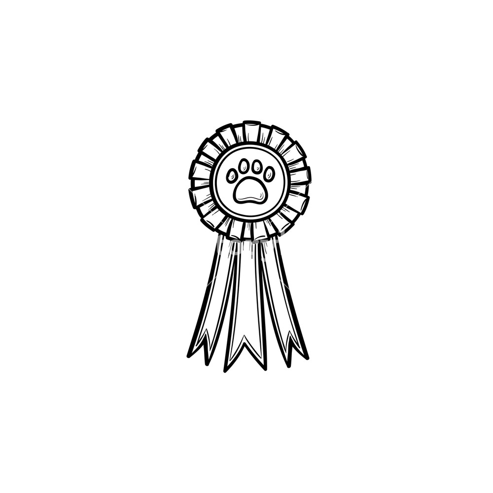 1000x1000 Pets Award Rosette Hand Drawn Outline Doodle Icon Royalty Free