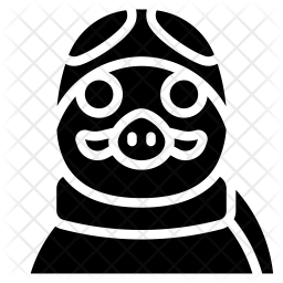 256x256 Porco Rosso Icon Of Glyph Style