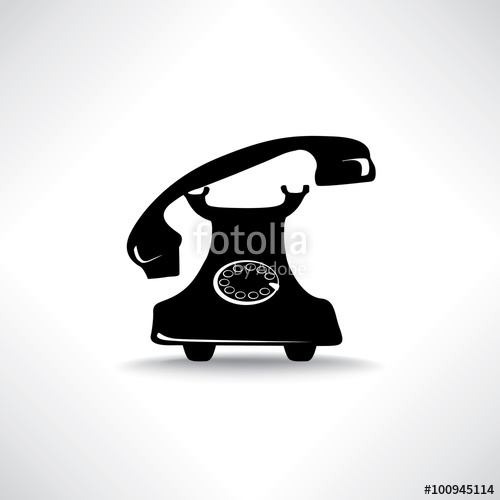 500x500 Old Handset Phone Icon Retro Rotary Phone Symbol Stock Photo