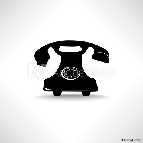 500x500 Old Phone Icon Retro Rotary Phone Symbol