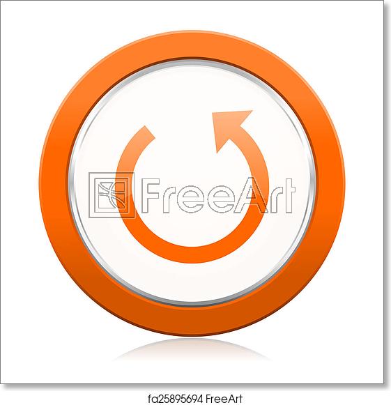 561x581 Free Art Print Of Rotate Orange Icon Reload Sign Freeart