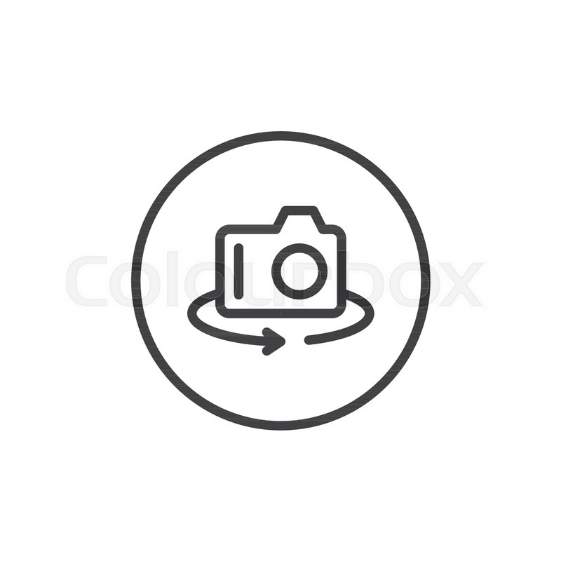 800x800 Rotate Camera Line Icon, Outline Stock Vector Colourbox