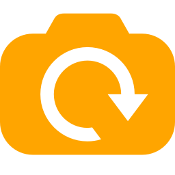 256x256 Free Orange Rotate Camera Icon