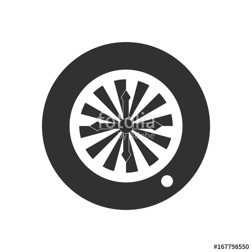 500x500 Black Vector Icon On White Background Casino Roulette Wheel Stock