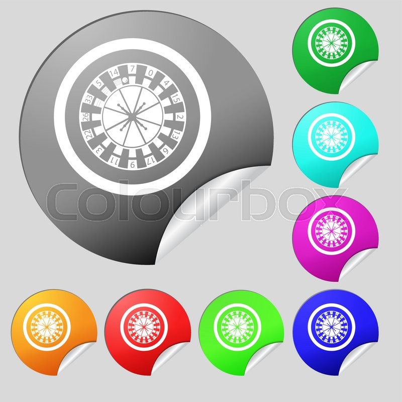 800x800 Casino Roulette Wheel Icon Sign Set Stock Vector Colourbox
