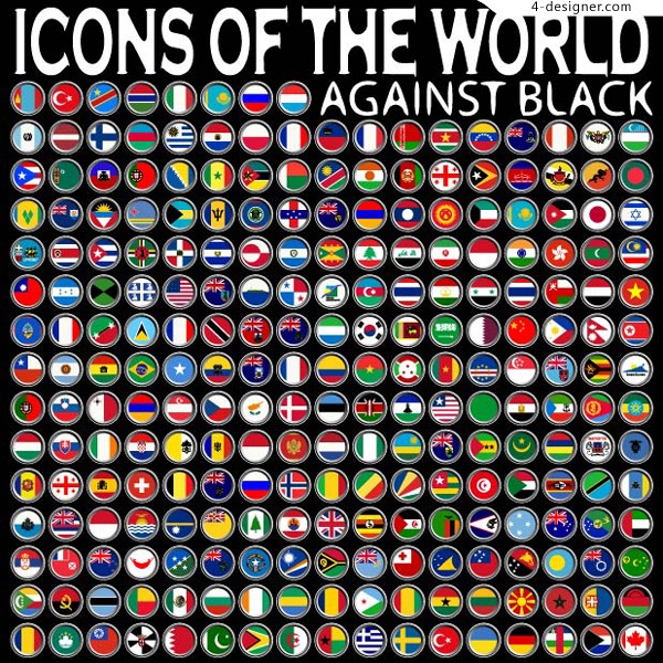 600x600 Designer Round Flag Icon Vector Material