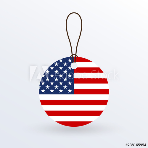 500x500 Usa Flag Hanging Tag United States Round Flag Icon American