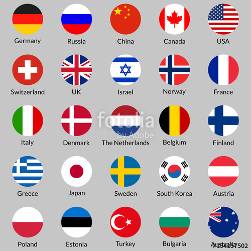 500x500 Flag Icon Set Round Or Circle Flags Of Usa, Uk, Holland, Germany