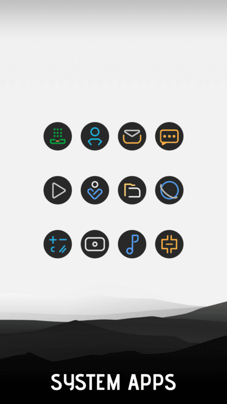 450x800 Minma Is A Free Icon Pack With Round Icons And Dark Backgrounds