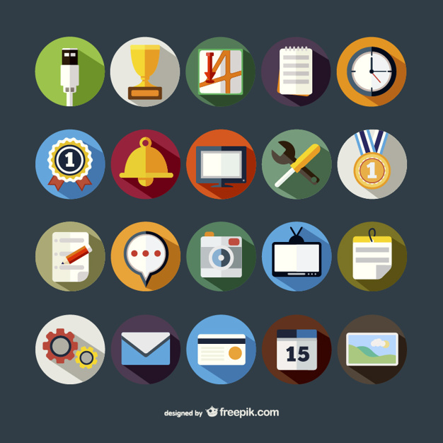 626x626 Colorful Round Icons Pack Vector Free Download
