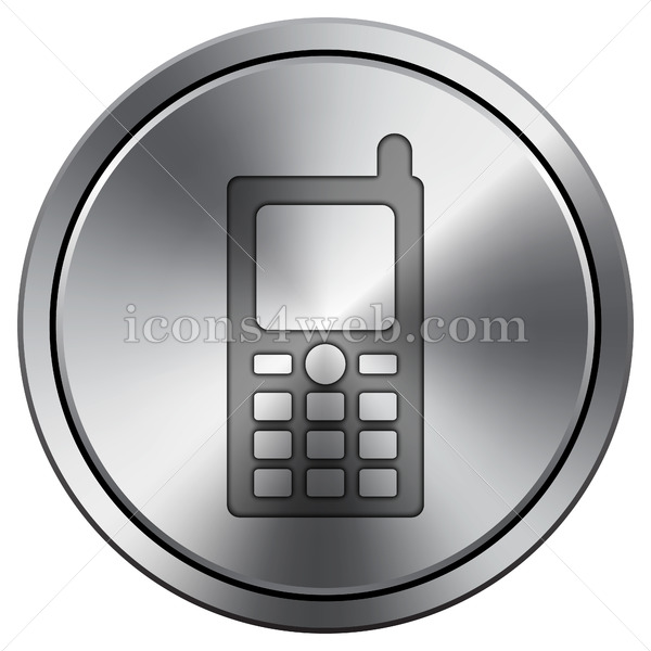 600x600 Mobile Phone Icon Round Icon Imitating Metal