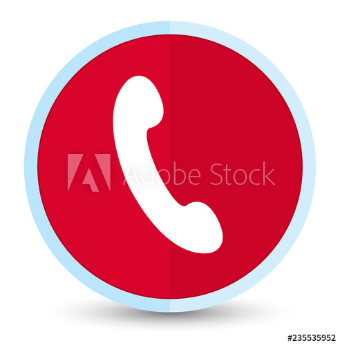 492x500 Phone Icon Flat Prime Red Round Button
