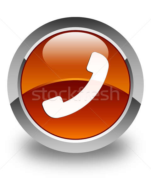 480x600 Phone Icon Glossy Brown Round Button Stock Photo Faysal Farhan