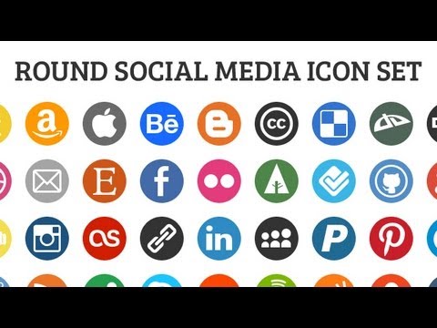 480x360 Round Social Media Icon Set