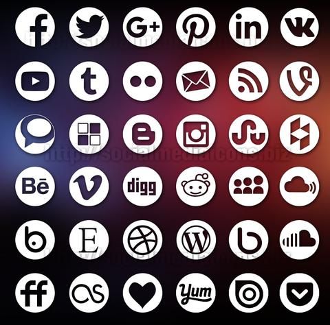 Round Social Media Icons 480x474 Round Social Media Icons