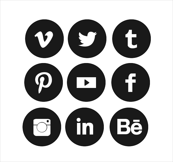 Social Media Icons Black And White Png Social Media 600x560 Social Media Icons Black And White Png Social Media
