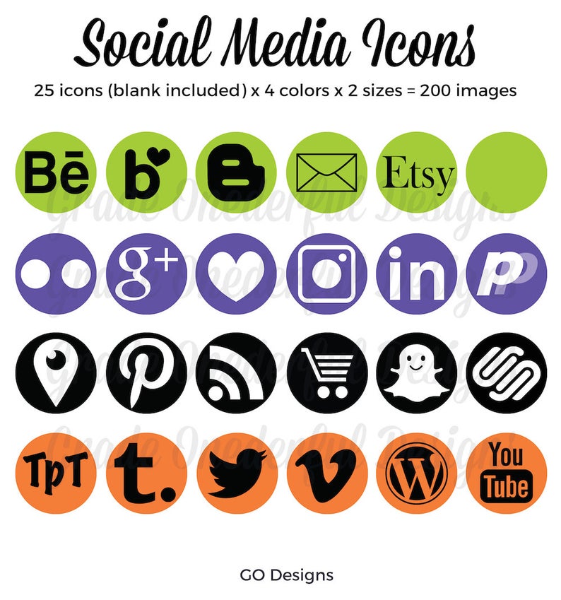 Social Media Icons Round Social Blog Buttons Purple Green Etsy 794x849 Social Media Icons Round Social Blog Buttons Purple Green Etsy