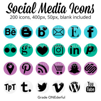 Social Media Icons Round Social Icons, Blue, Purple, Green, Gray 350x350 Social Media Icons Round Social Icons, Blue, Purple, Green, Gray