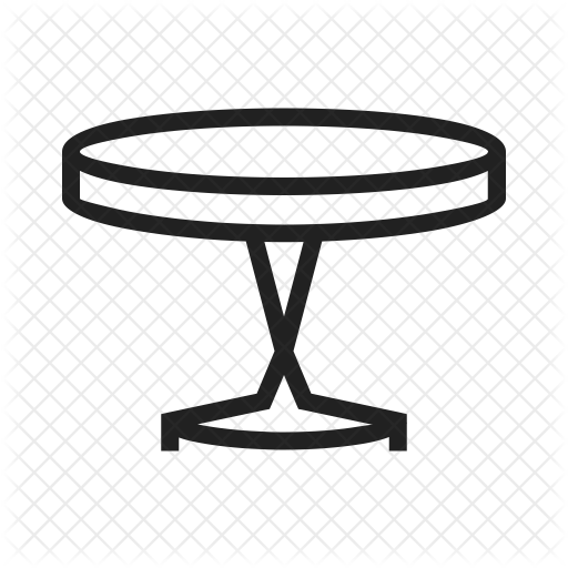 512x512 Round Table Icon Of Line Style