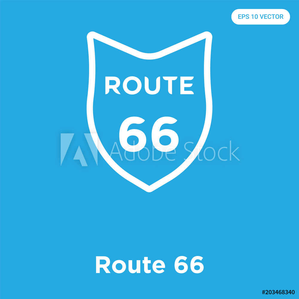 1000x1000 Photo Art Print Route Icon Isolated On Blue Background