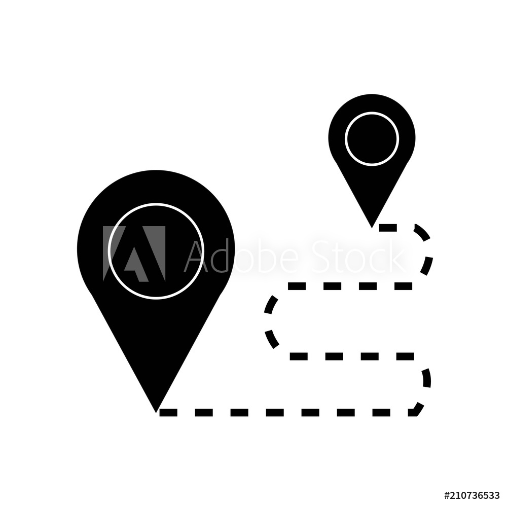 1000x1000 Route Icon Vector Icon Foto, Poster, Wandbilder Bei Europosters