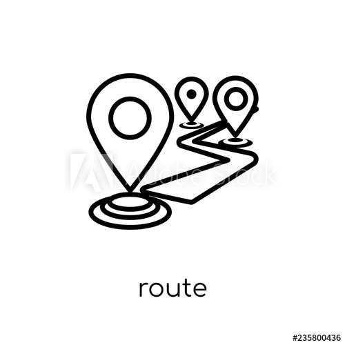 500x500 Route Icon Trendy Modern Flat Linear Vector Route Icon On White