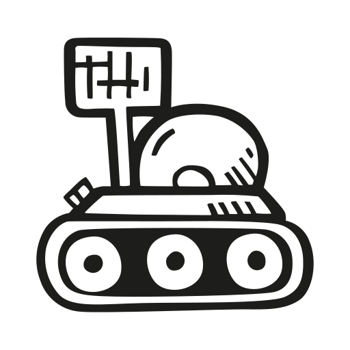 512x512 Space, Rover Icon Free Of Space Hand Drawn Black Sticker