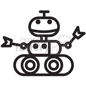 300x300 Smiling Robot Space Rover Vector Icon Clipart Royalty Free Gif
