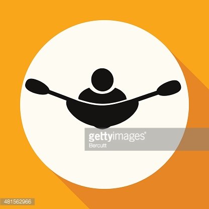 416x416 Rowing Icon On White Circle With A Long Shadow Premium Clipart