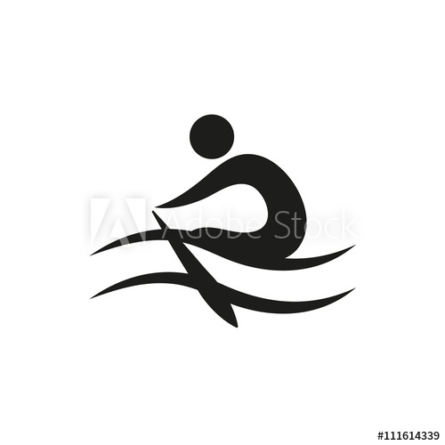 500x500 Rowing Icon Monochrome On White Background