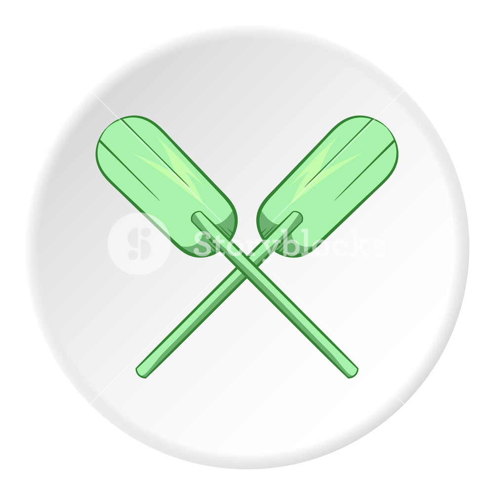1000x1000 Paddles Icon In Cartoon Style Isolated On White Circle Background