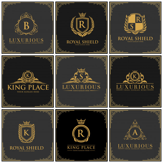 626x626 Luxury Logo Set, Boutique Hotel, King And Royal Icon Set Vector