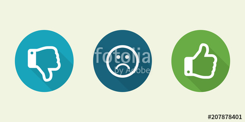 500x250 Set Of Thumbs Up Andemoji Sad Icon On A White Background Facebook