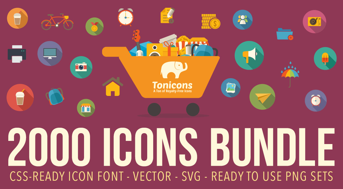 1200x660 Tonicons Icon Bundle A Ton Of Royalty Free Flat Icons