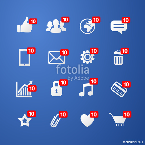 500x500 Vector Illustration Facebook Concept Thumbs Up Like Social Network