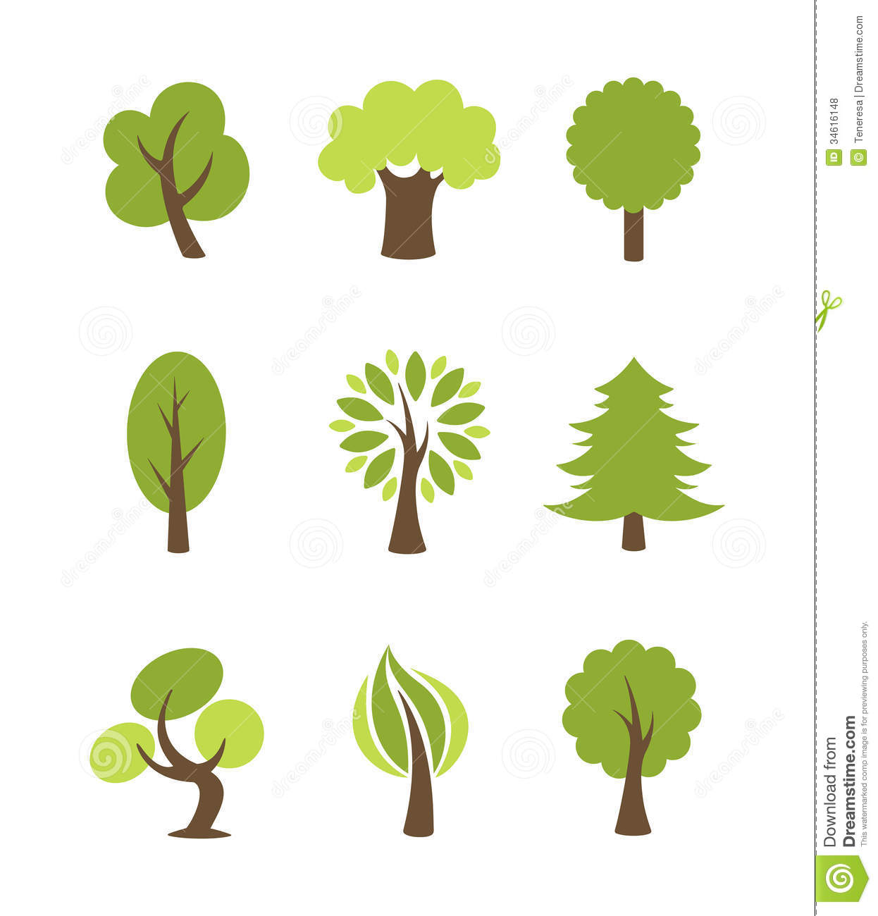 1246x1300 Tree Icons Set Royalty Free Stock Photos Image
