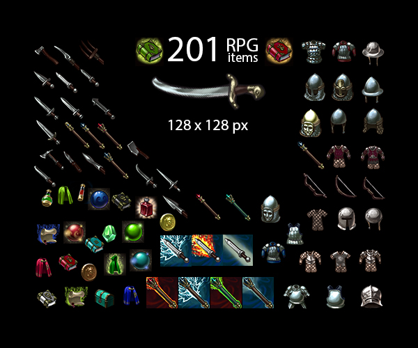 Rpg Items Gui Set Game Art Partners 600x500 Rpg Items Gui Set Game Art Partners
