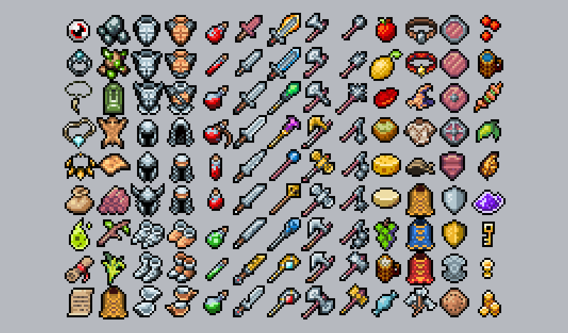 Rpg Items Retro Pack Gamedev Market 800x469 Rpg Items Retro Pack Gamedev Market