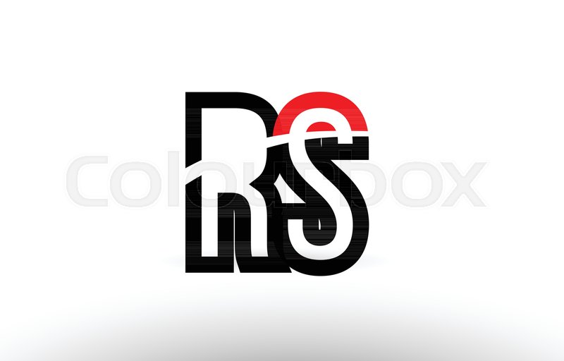 800x512 Black White And Red Alphabet Letter Rs Stock Vector Colourbox