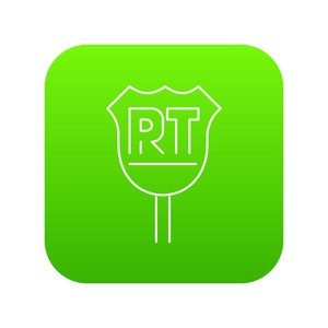 300x300 Rt Sign Icon Green Vector Isolated On White Background Royalty
