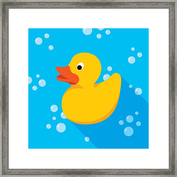 600x600 Rubber Duck Icon Flat Framed Print