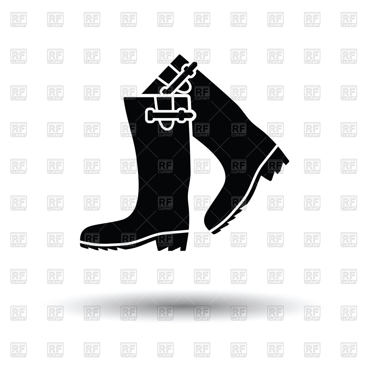 1200x1200 Hunter's Rubber Boots Black Icon On White Background Vector Image