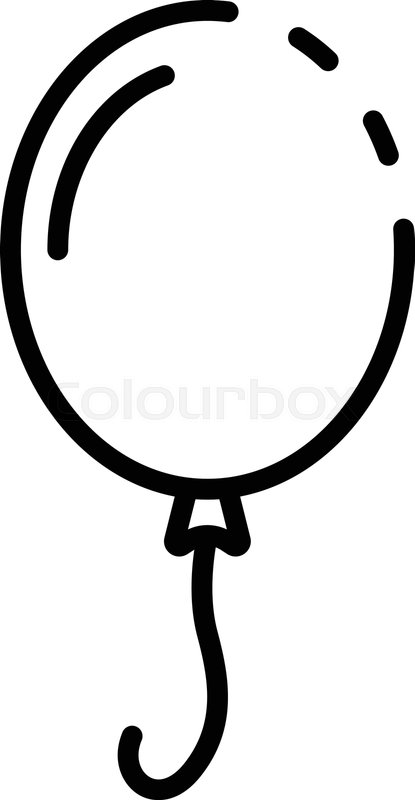 415x800 Rubber Balloon Icon Outline Rubber Stock Vector Colourbox